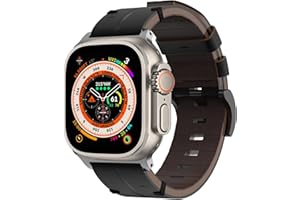 YASPARK Cuero Correa Compatible con Apple Watch 49mm 44mm 45mm 42mm 41mm 40mm 38mm, Cuero Correa Genuino Repuesto Correa para Apple Watch Ultra/Ultra 2, iWatch Series SE 9 8 7 6 5 4 3 2 1