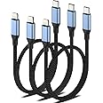 Sailift 2 FT USB C to Lightning Cable, 3Pack [MFi Certified] PD Fast Charging Short Type C to Lightning Cable Nylon Braided iPhone Charger 2ft Cord for iPhone 14/13/12/11Pro/X/XR/8/7/6s/Plus/SE/iPad