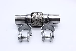 TAKPART Tubo flessibile universale di riparazione per pantaloni, scarico + 2 fascette per 45 x 150 mm/210 mm, argento