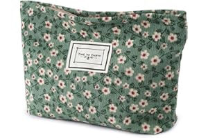 Aucuu Trousse de Toilette Voyage, Trousses de Maquillage en Toile, Cosmétiques à Glissière Portable, Sac de Organiseur Cosmétique Femme