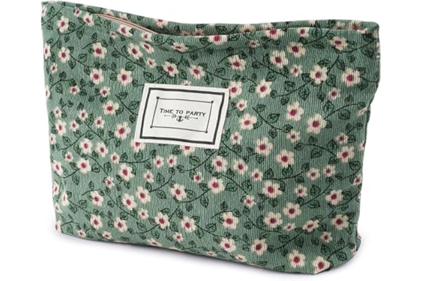 Aucuu Trousse de Toilette Voyage, Trousses de Maquillage en Toile, Cosmétiques à Glissière Portable, Sac de Organiseur Cosmétique Femme