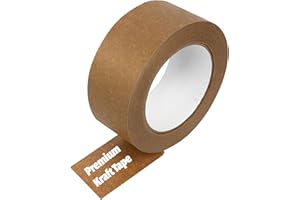 Wild Polar Premium Brown Kraft Framers Tape - Self Adhesive Picture Framing Masking Backing Packaging Paper Tape (48mm x 50m) for Strong Moving House Boxes and Parcel Packing