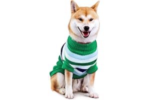 7CDXD Dog Jumper Large Dog Christmas Sweater Warm Winter Pet Clothes for Medium Large Dog (L Back Length:24"/Green)