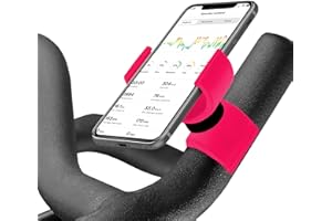 Renimove Soporte movil Bicicleta estatica Compatible con Smartphones hasta 7.5" de Pantalla diseño Universal facil Instalacion Agarre Seguro y Estable rotación 360° para una Vision Optima (Fucsia)