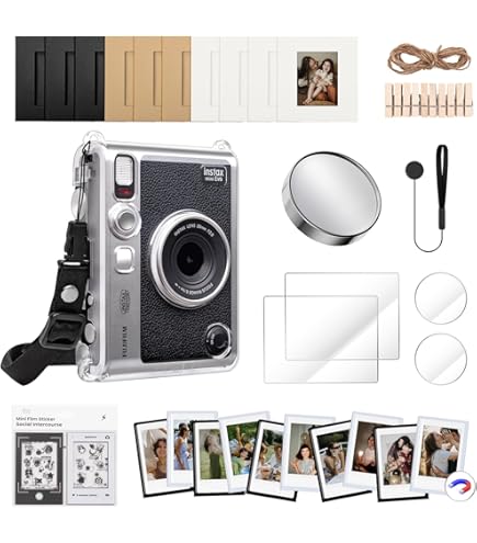 Supmay Harde dragende hoes voor Fujifilm Mini EVO Instant Camera, Mini Printer reisopslaghoes met Mesh Pocket kan USB-kabels, film of andere kleine accessoires opslaan, Groen