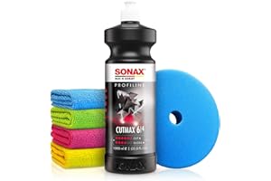 SHINY FREAKS Sonax Profiline CutMax Polissage abrasif (1L) Kit de polissage pour voiture - Pâte abrasive pour les corrections de la peinture auto - Low-Dust Technologie - polir la voiture, Heavy Cut | 6-pcs