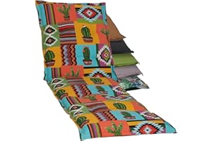 beo LI Nizza BE912 nakładka na leżankę/poduszka 195 cm x 62 cm x 7 cm (wzór kaktusowy), żółta