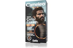 Cameleo Men - Permanent Hair Dye | Dark Brown Colour for Hair Beard & Moustache | Natural Colour Effect in 5 Minutes | Cover Grey Hair | Ammonia, PPD, Paraben FREE | 30ml