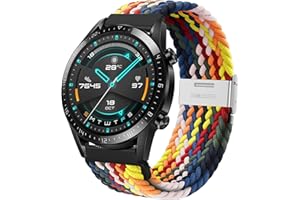 HATOLOVE Kompatibel mit Huawei Watch GT Armband, 22mm Elastisches Nylon Stoff Band für Huawei Watch GT 4 46mm/GT5 46mm/GT3/GT3 Pro 46mm/GT2 46mm/GT2 Pro/GT 2e/GT Fashion/Sport/Active/Classic 46mm/GT Runner