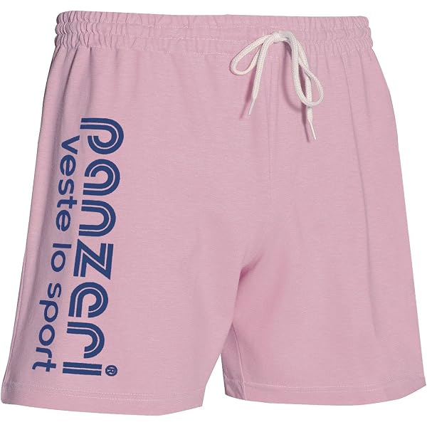 Panzeri Short Uni A - Bleu Marine/Fuchsia - Confortable Et Stylé En Coton