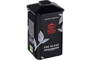 THES DE LA PAGODE Thés de La Pagode - Thé Blanc Fleur d’Oranger - Edition Prestige - Boite de 100 grammes - Thé relaxant aux notes florales-Bio
