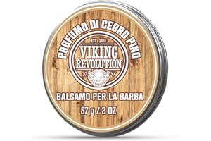 Viking Revolution - Beard Balsamo Barba - Oli di Argan & Jojoba - Addolcisce, Fortifica & Domestica Barba & Baffi - Profumo di Cedro & Pino - 57g (Confezione da 1)