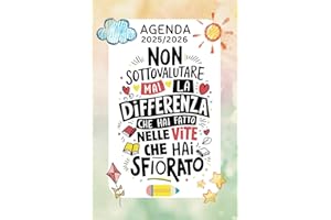 Regalo Maestra Agenda: Taccuino Diario scolastico maestre elementari nido asilo | 1 Settimana Su 2 Pagine | Originale