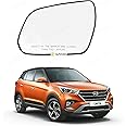 AUTOVEA® Rear View Mirror Glass (Left/Passenger Side) Comaptible with Hyundai Creta (Type-1) 2015-2020