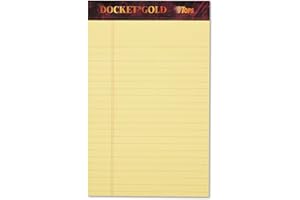 Tops Docket 63900 Lot de 12 blocs d'écriture dorés 12,7 x 20,3 cm Papier canari 50 feuilles