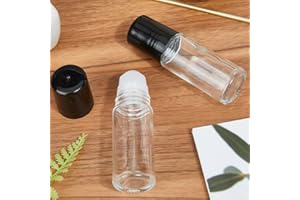 GORGECRAFT Flacon Roll on Vide de 30ml 2 Flacon à Bille en Verre,Bouteilles en Verre sans Fuite,Transparent Huiles Essentielles Flacons Contenant Anti Fuite Rechargeable Voyage Cosmétiques Parfums