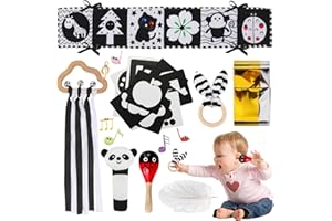 GIAPOO Black and White Sensory Toys, Baby Toys 0-6 Months Sensory Toys for Babies 0-3 Months Baby Essentials for Newborn Toys Sensory Soft Book Baby Toys 6 Months Plus Baby Gift