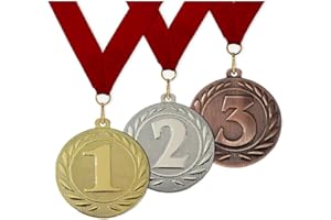 Larius 3 pezzi metallo vincitore premio medaglie per sport, competizioni, 1 2 3 posti (1-2-3 posto)