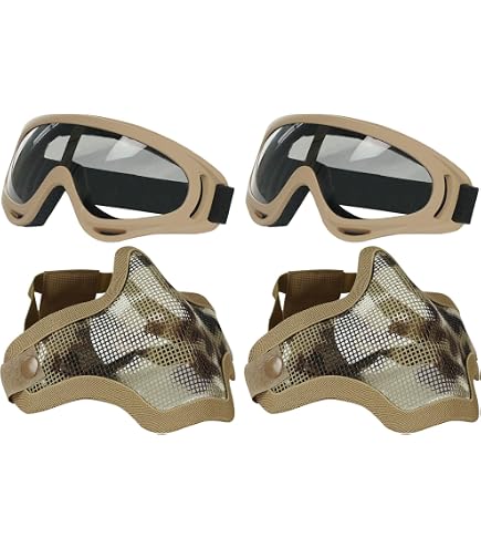 Masque Demi-Visage Tactique Airsoft En Acier - Protection CS Paintball Avec 2 Ceintures Ajustables