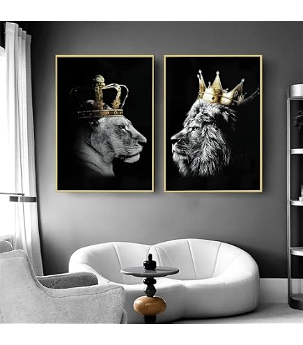 Quadro Da Parete O Da Tavolo KUSTOM ART Serie Animali, Stampa Lupo In Bianco E Nero Su Legno MDF, 30x21 Cm, Con Gancio Incluso