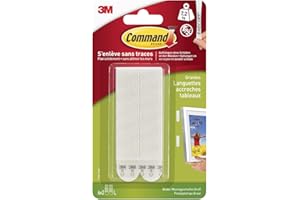 Multi-Pack de 6 Languettes Accroche Tableaux Grand Modèle Command, 17206-6, Blanc