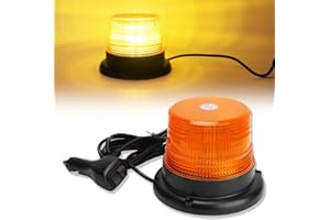 OPP ULITE LED Strobe Beacon Light Amber Emergency Magnetic Warning Lamp 7 Flashing Mode 30W 12V-24V Strobe Flashing Lights for Vehicle Forklift Truck Tractor Golf Carts UTV Car Bus (WL-820)