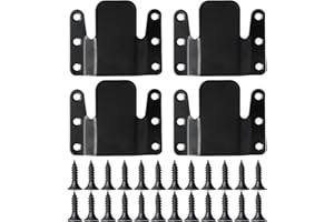 EMPEROCH 4 Piezas Conectores de Metal para Sofá Seccional, Soporte de Montaje Oculto, Cierre de Sofá Seccional, Soporte Empotrado de Montaje de Acero Inoxidable para Muebles (Negro, 78 x 64 x 8 mm)