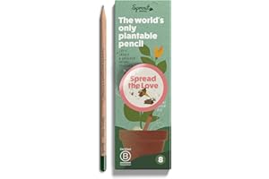 ‎SPROUT WORLD Sprout World Pencils | Spread the Love Edition | Graphite Bleistifte mit Blumen-, Kräuter- und Gemüsesamen | Eco-Friendly Organic Holz| Nachhaltiges Geschenk mit herzerwärmenden Zitaten | 8er Pack