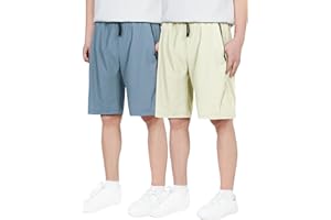 CAMLAKEE Short à Séchage Rapide pour Enfants Garçons Short d'extérieur Léger Summer Sport