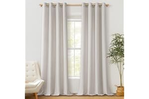 MRTREES Tende Lino Naturale con Anelli per Salotto Eleganti Soggiorno 2 Pezzi Tende Trasparenti per Interni Tenda Finestra Cameretta Camera da Letto Tende Sala per Casa, 140x260 CM