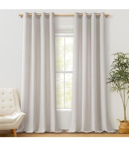 EMEMA Gordijnen, linnen, gordijn met oogjes, voile, linnenlook, modern, semi -transparant, voor woonkamer, decoratief, kinderkamer, lusgordijn, keukengordijnen, set van 2, 140 x 160 cm (b x h), roze EMEMA Gordijnen, linnen, gordijn met oogjes, voile, linnenlook, modern, semi -transparant, voor woonkamer, decoratief, kinderkamer, lusgordijn, keukengordijnen, set van 2, 140 x 160 cm (b x h), roze