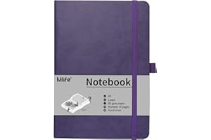 Mlife A5 Journal Notebook,Lined Hardback Notebook with Pen Holder,192 Pages,5.7 inches * 8.4 inches - for Women and Men (Purple)