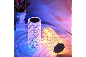 SHENGRUILI LED Tischlampe aus Kristall,2 Crystal Diamond Lamp,Kristall Lampe,Acryl Diamant Nachttischlampe [16 Farben & 4 Modi ] Mit Fernbedienung,RGB Farbwechsel Nachtlicht,USB Aufladbar Acryl Tischleuchte