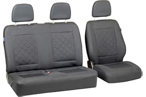 Zakschneider Fundas De Asiento para Renault TRAFIC - Conjunto De Fundas 1+2 - Color Premium Cuadrados Grises