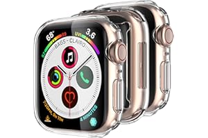 Delidigi for Apple Watch Screen Protector 44mm, 3 Pack High Clear TPU Apple Watch Case All Around Shockproof Cover Compatible with iWatch Series 6 5 4 SE