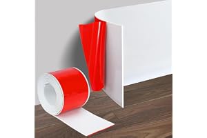 Golvlist självhäftande, 8 cm x 3 meter PVC mjuk sockel, flexibel golvlist prydnadslist, böjlist, lätt att skära platt golvlis