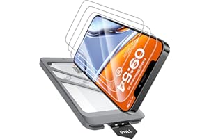 TAURI 3 Unidades Mica Completa Protector de Pantalla para iPhone 12/12 Pro 6.1" con Herramienta de Auto-Instalación Sin Polvo, Vidrio Templado, [Protección de Nivel Militar] Resistente a Rasguños