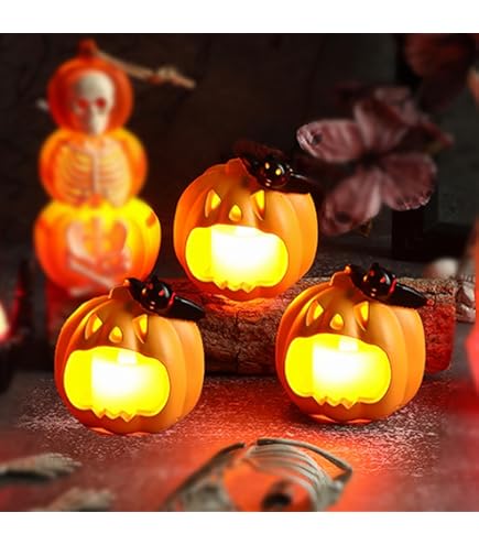 Citrouille Décorative D'Halloween - Lanternes Décoratives LED Avec Visage - Citrouille Creuse - Décoration D'automne - Décoration Citrouille D'Halloween - Fonctionne Avec Piles - Pour Décoration