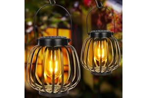 Apritsce Lanterne Solaire Exterieur, 2 Pièces Lanterne Solaire Exterieur Jardin, Suspension Solairelampe Exterieur avec Ampoule LED, étanche Lampe Solaire Exterieur Decorative