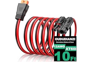 Oududianzi Cavo XT60i, Cavo di Prolunga per Cavo di Ricarica Solare 12AWG (3M), Adattatore XT60i per Generatore Solare Portatile - 10FT