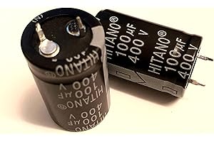 SNS COMPONENTS SNS 100uF 400V 105C Electrolytic Snap In Capacitor 105C High Temperature Hitano Pack of 2