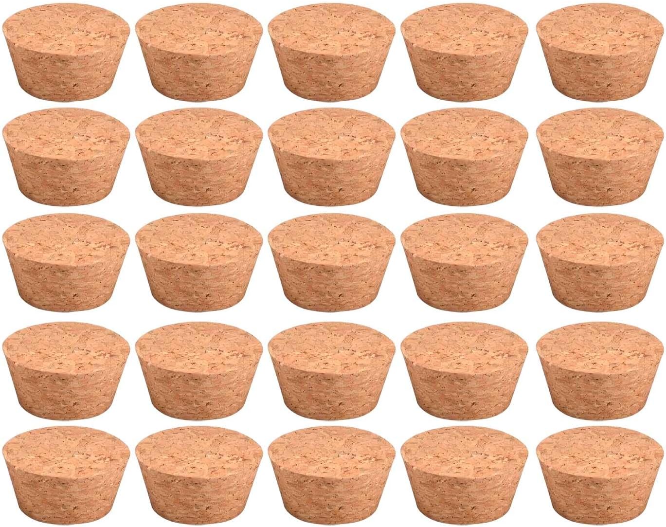 Acan Tradineur - Pack de 25 tapones de corcho para botellas - Forma de Cono - Ideal paragarrafas, botes, frascos, bar, restaurante, vino, aceite - 5 Packs de 5 corchos - 3,3 x 2,9 x 1,8 cm