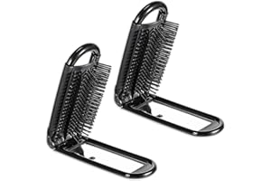 BOHUIZ 2 Stück Faltbare Reise Haarbürste, Klappkamm Klappbürste Mit Spiegel Mini Haar Bürste Kleine Haarbürste Klapp Haarmassagekamm Tragbare Silber Haar-Styling Kamm für Mädchen Herren