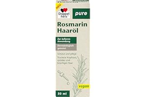 ‎DOPPELHERZ Doppelherz pure Rosmarin Haaröl - Rosmarinöl, Rizinusöl und Süßmandelöl - zur Pflege der Kopfhaut und Vorbeugung von Spliss - 50 ml
