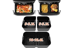 Pietuley 3 Grande Moldes Silicona Freidora de Aire para Ninja Foodi FlexDrawer AF500EU 10,4L /COSORI Dual Blaze TwinFry 10L, Accesorios Freidoras de Aire para Ninja AF500EUCP Horno Bandeja