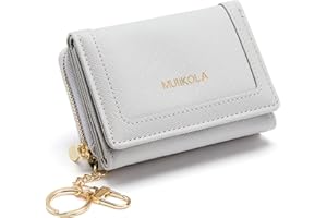 MUIIKOLA Portfele damskie blokujące RFID Małe portfele damskie z zamkami, portfel damski mały skórzany krótki czterolistna koniczyna portmonetka, Mini, Mini, Minimalistyczny