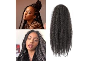 XIIMENALU Marley Twist Braiding Hair Afro Kinky Curly Crochet Hair Long Cuban Twist Hair Extensions Synthetic Crochet Braids (4#, 12inch/3packs)
