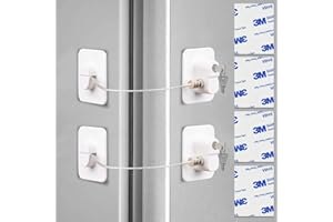 KAIYINGXIN 2 Pezzi Lucchetto Frigorifero Bambini, Blocco Frigorifero con Chiave, Blocco Finestra,Blocco Porta Del Frigorifero,per la Sicurezza dei Bambini Utilizzato su Frigoriferi Armadi Asciugatrici Lavatrici