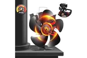 Xmasneed Log Burner Fan, 5 Blade Stove Fan, Silent Operation for Wood Burning Stove, Wood/Log Burners/Fireplace/Increased Efficient for Large Room Heat Distribution