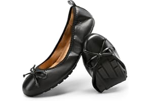 DREAM PAIRS Women's Roll Up Flats, Bow knot Ballet Flats for Women, Ladies' Foldable Round Toe Comfort Light Weight Slip-On Dress Shoes for Driving and Party and Wedding